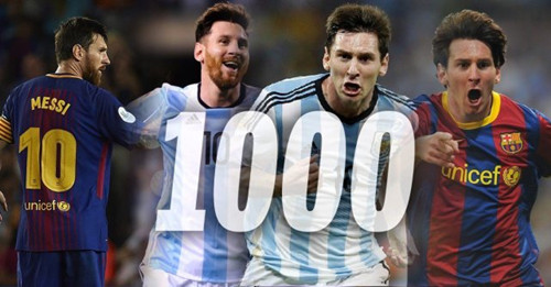 Messi heeft 1000 doelpunten gescoord in de voetbalcarrière